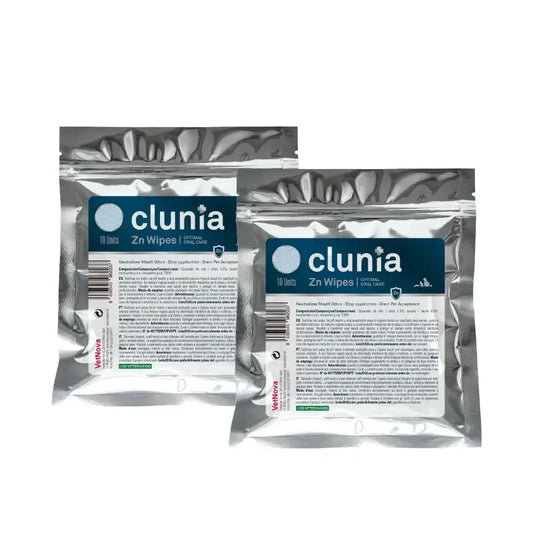 Vetnova Clunia Zn lingettes dentaires, 10 unités, lot de 2