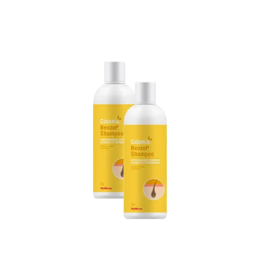 Shampoing Vetnova Cutania BenzoP 355 ml, lot de 2