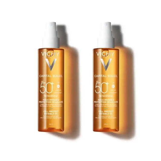 Vichy Capital Soleil Invisible Cell Protect Invisible Oil Spf 50+ Sunscreen, 2X200 Ml