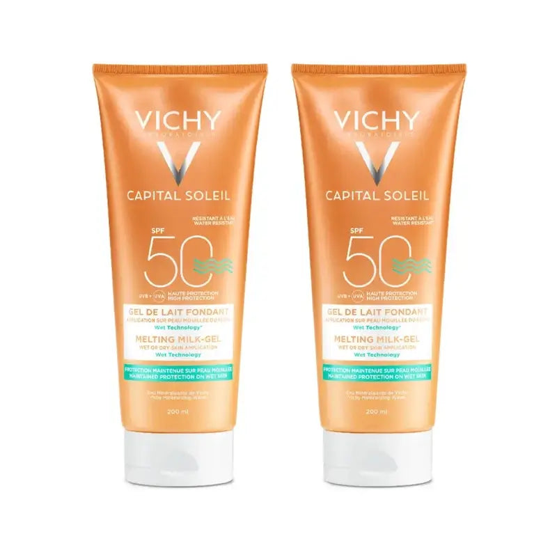 Vichy Capital Soleil Gel Lait Peau Humide Spf 50, 2X200 Ml