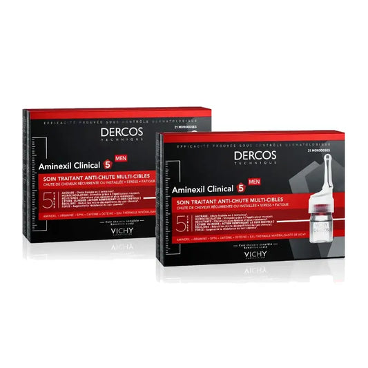 Vichy Dercos Aminexil Clinical 5 pour homme, 21 ampoules, lot de 2