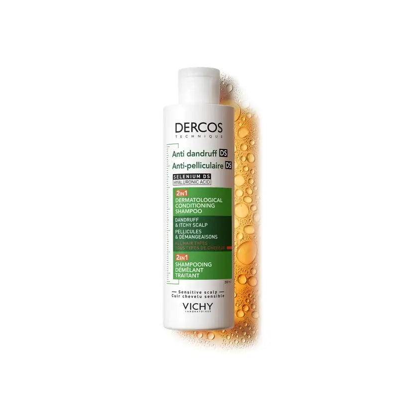 Vichy Dercos Shampooing revitalisant antipelliculaire Ds 2 en 1, 200 ml