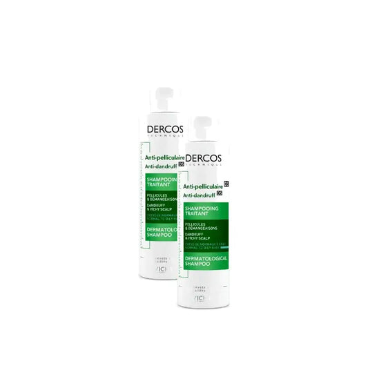 Vichy Dercos Shampooing antipelliculaire pour cuir chevelu gras 200 ml, lot de 2