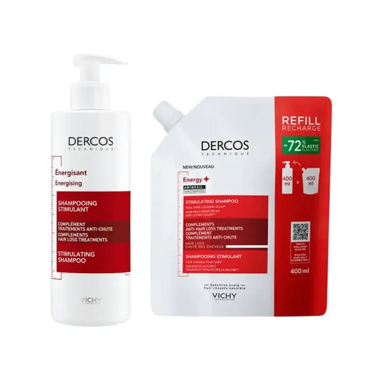 Vichy Dercos Energy+ Shampooing 400 Ml + Recharge 400 Ml