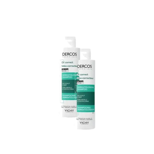 Vichy Dercos Technique Shampooing régulateur de sébum pour cheveux gras 200 ml, lot de 2