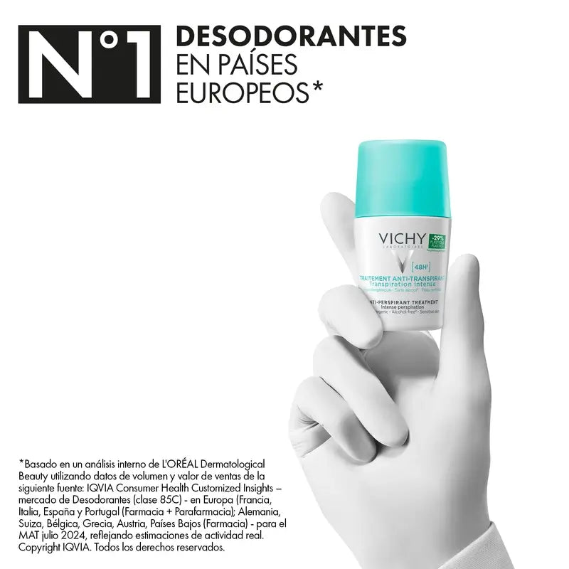 Vichy Déodorant Traitement Anti-Transpirant 48H Roll-On 50 ml