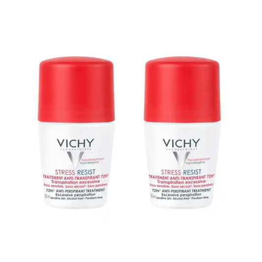 Vichy Déodorant Stress Resist Traitement Anti-Transpirant Intensif 72H Roll-On, 2X50 Ml