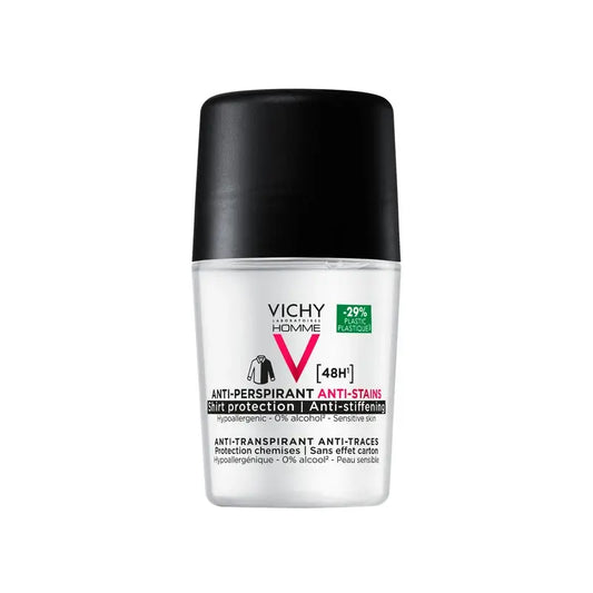 Vichy Homme 48H Déodorant Roll-On Anti-Transpirant et Anti-Points 50 ml