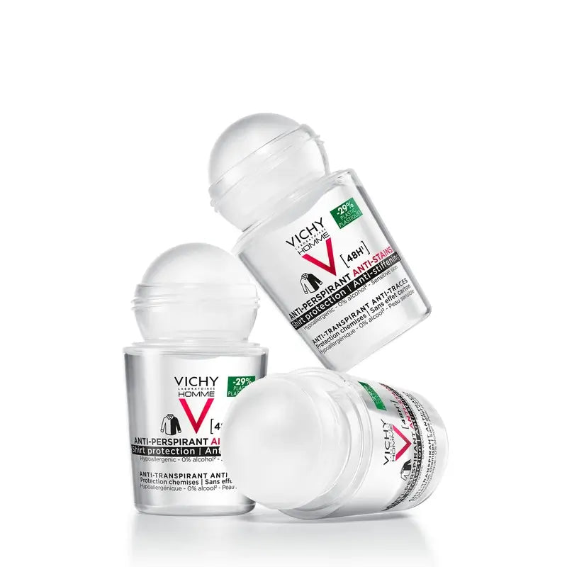 Vichy Homme 48H Déodorant Roll-On Anti-Transpirant et Anti-Points 50 ml
