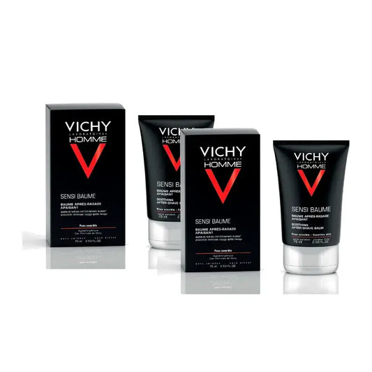 Vichy Homme Sensi-Baume Baume après-rasage apaisant 75 ml, lot de 2