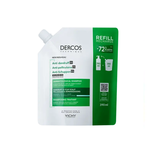 Vichy Dercos Technique Ecorefill Shampooing antipelliculaire gras, 390 ml