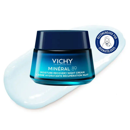 Vichy Mineral 89 Crème de nuit hydratante et régénératrice à la mélatonine, 50 ml