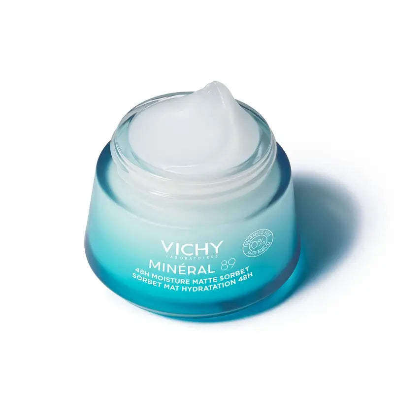 Vichy Mineral 89 Matte Gel Sorbet Hydratant 48H avec Acide Hyaluronique , 50 ml
