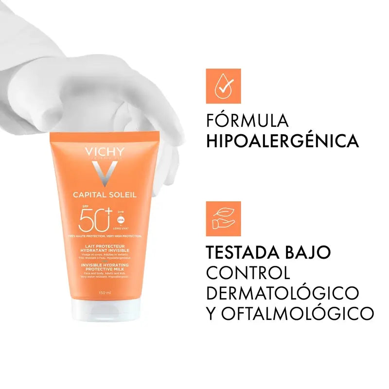 Vichy Solar Capital Soleil Lait protecteur hydratant Spf 50+ , 150 ml