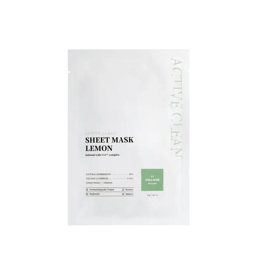 Village 11 Factory Active Clean Sheet Lemon Mask, 23 grammes