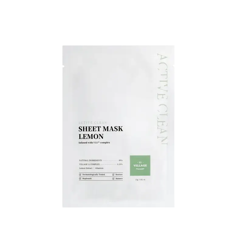 Village 11 Factory Active Clean Sheet Lemon Mask, 23 grammes