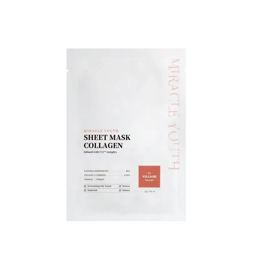 Village 11 Factory Miracle Youth Sheet Collagen Mask, 23 grammes