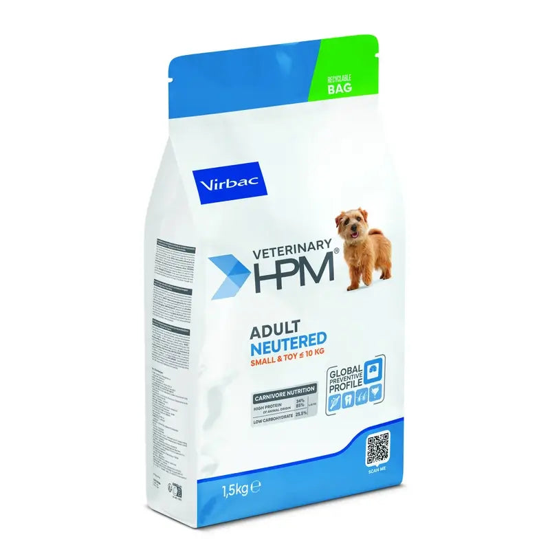 Virbac Hpm Adult Dog Neutered Small & Toy 1,5kg, nourriture pour chiens