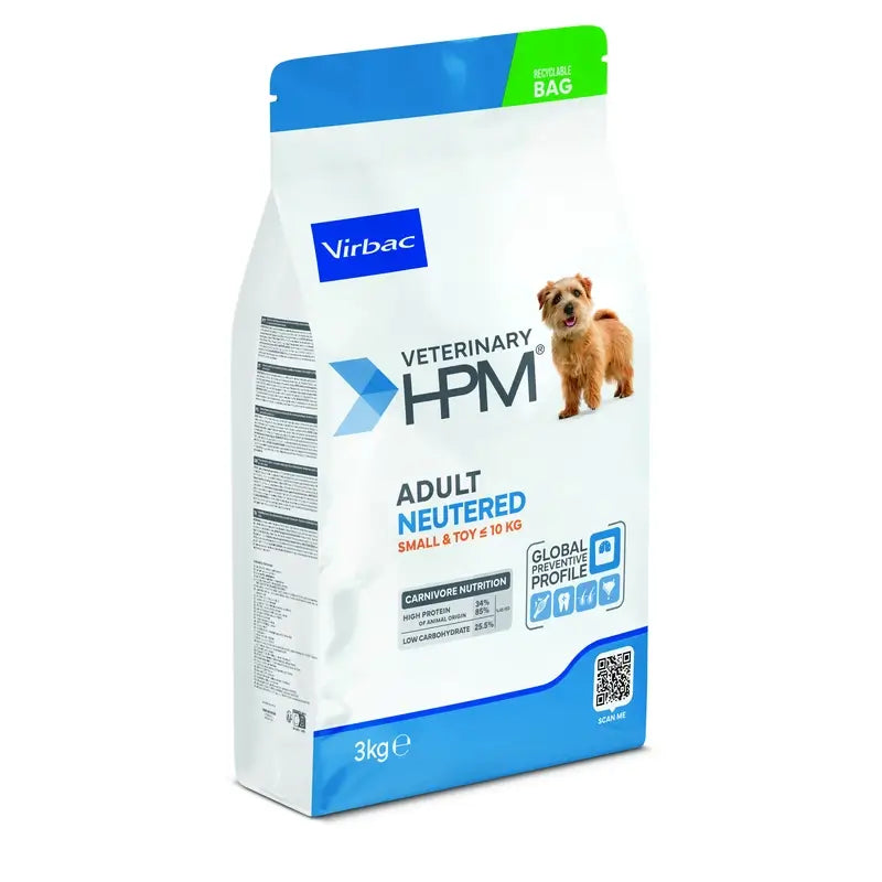 Virbac Hpm Adult Dog Neutered Small & Toy 3kg, nourriture pour chiens