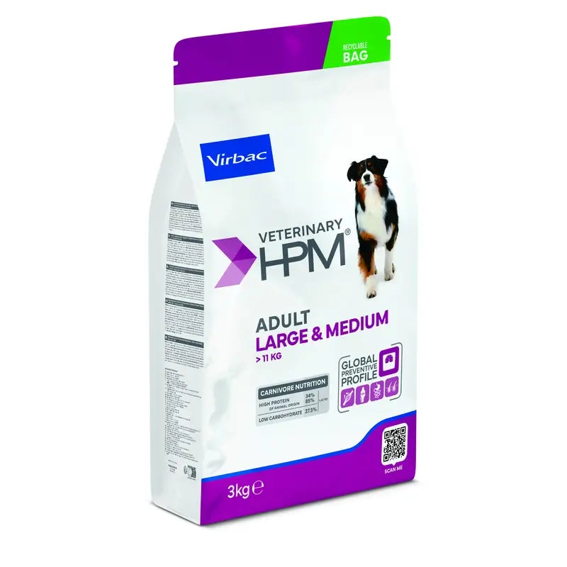 Virbac Hpm Adult Large & Medium 3Kg Croquettes pour chiens, croquettes pour chiens