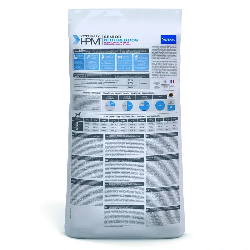 Virbac Hpm Canine Senior Neutered Large Medium Medium 12Kg, nourriture pour chien