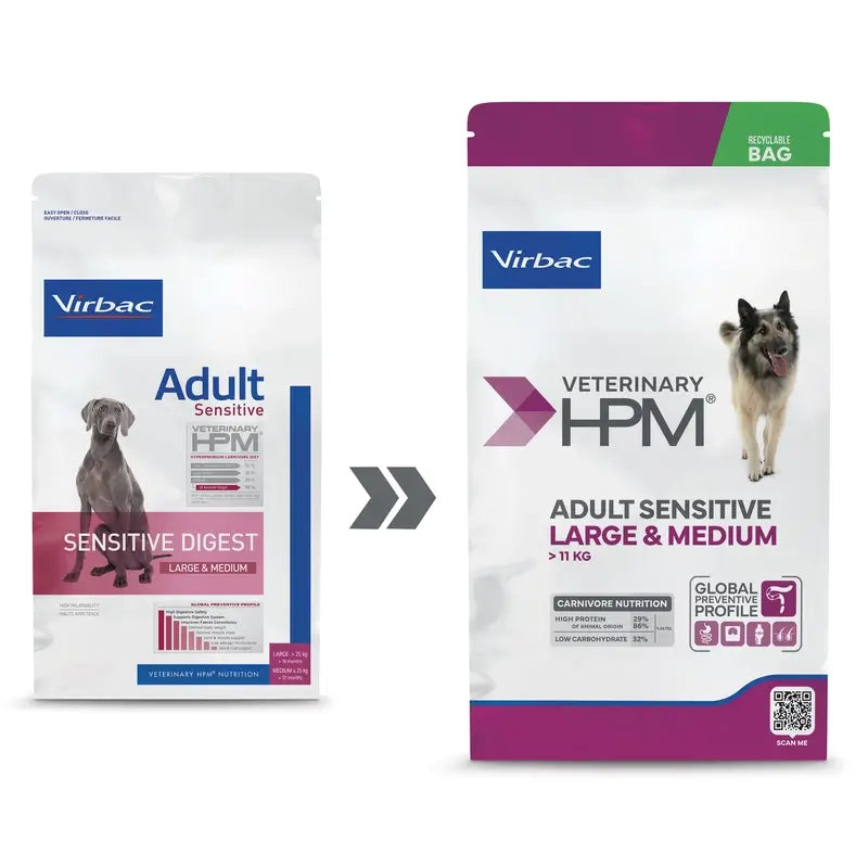 Virbac Hpm Canine Sensitive Digest Large Med. 3Kg, nourriture pour chien