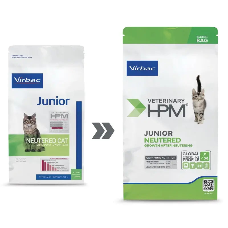 Virbac Hpm Junior Croquettes stérilisées pour chat 1,5 Kg, croquettes pour chat