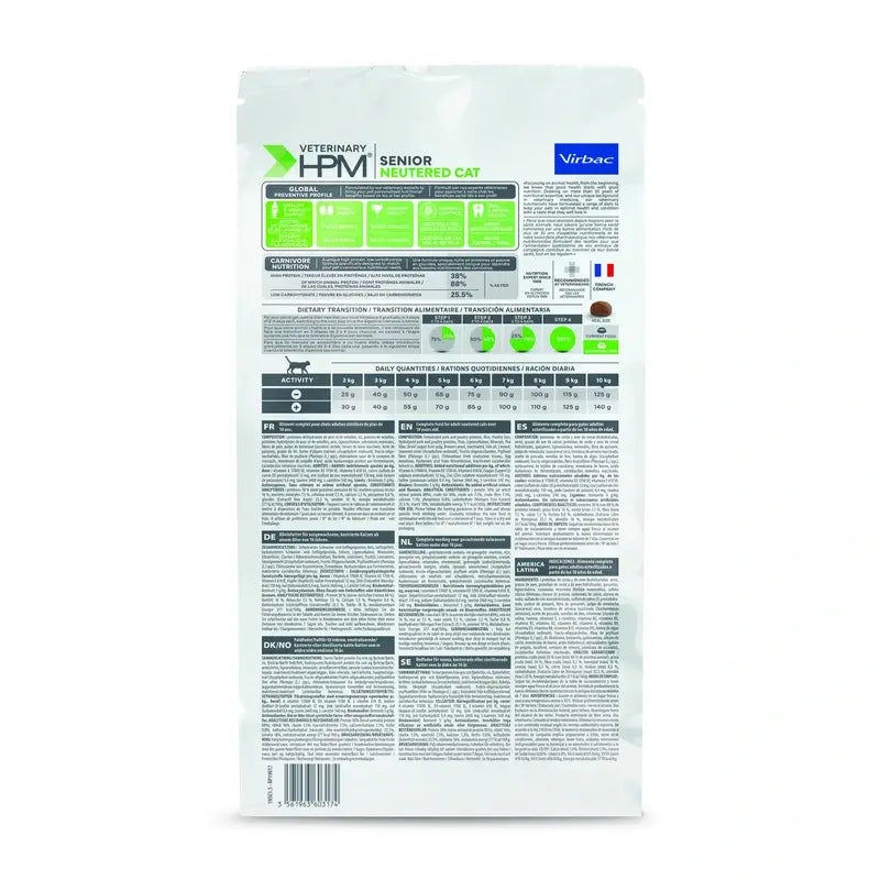 Virbac Hpm Feline Senior Neutered 1,5Kg, nourriture pour chat