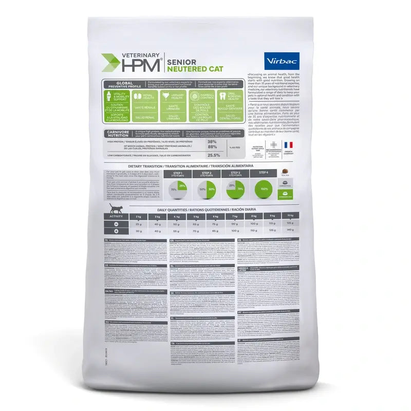 Virbac Hpm Senior Neutered Cat 7 Kg, nourriture pour chat