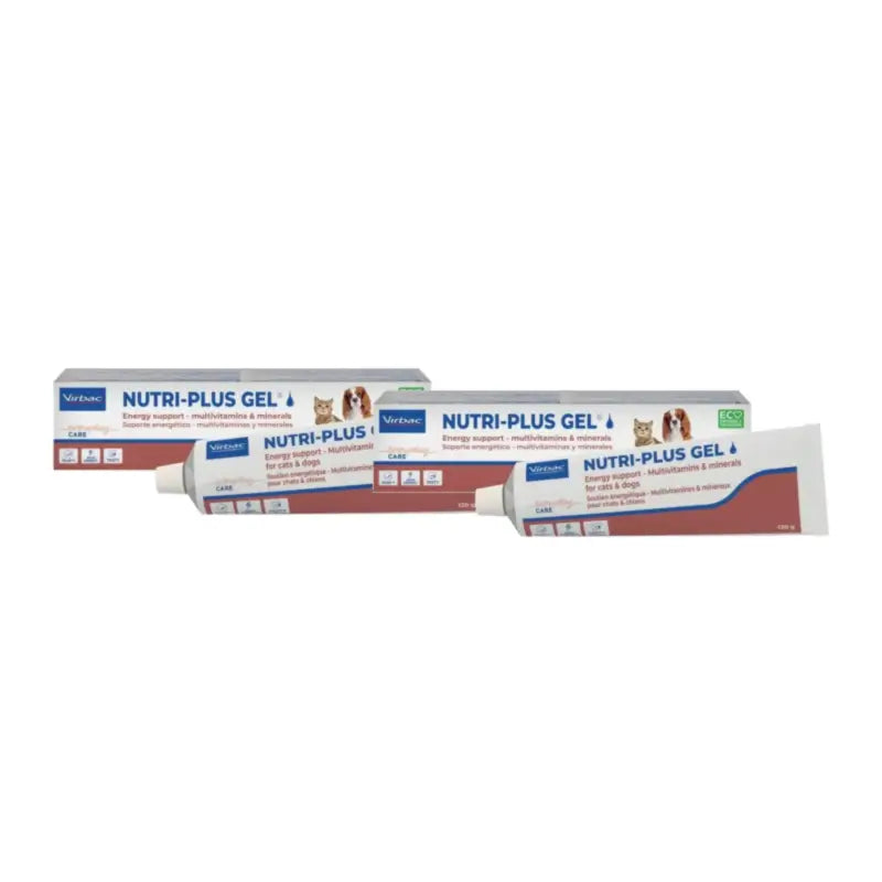 Virbac Nutriplus Gel, lot de 2 x 120 g, complément alimentaire pour chiens et chats