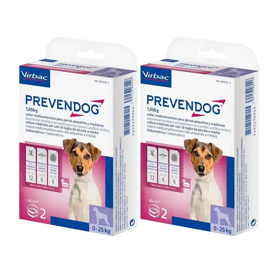 Virbac Prevendog Collier antiparasitaire, paquet de 2 x 60 cm 2 unités