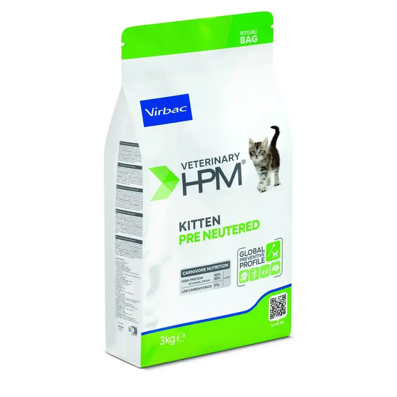 Virbac Veterinary HPM Kitten Pre Neutered Cat , 3 kg, cat food
