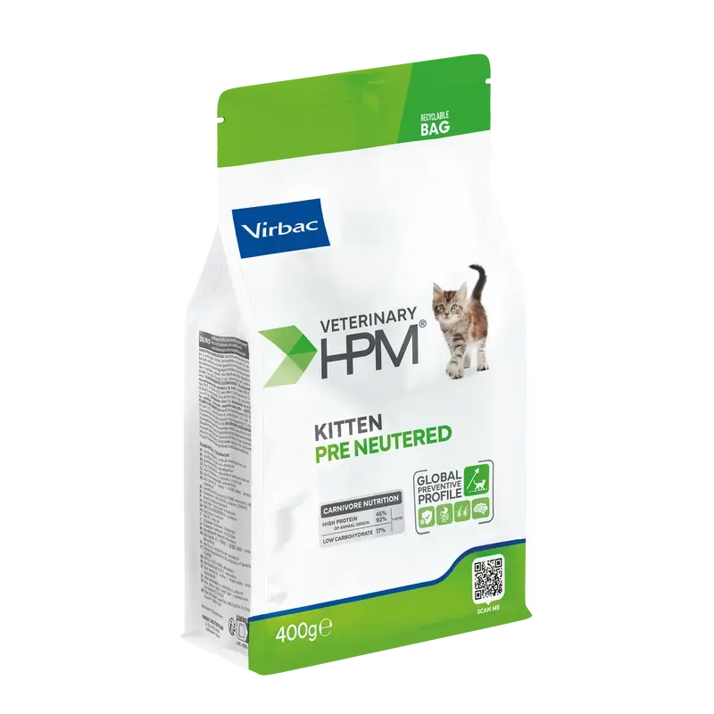 Virbac Veterinary HPM Kitten Pre Neutered Cat , 400 g, nourriture pour chats
