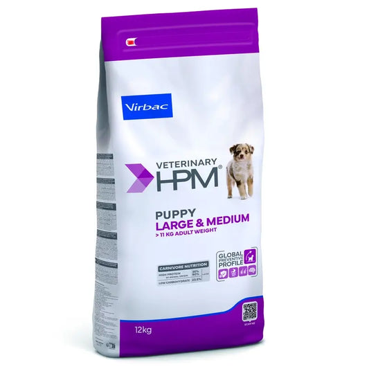 Virbac Veterinary HPM Puppy Large & Medium Dog , 12 kg, nourriture pour chien