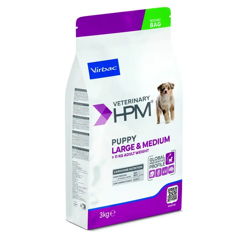 Virbac Veterinary HPM Puppy Large & Medium Dog , 3 kg, nourriture pour chiens