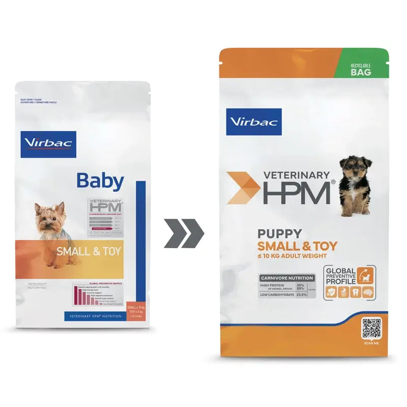 Virbac Veterinary HPM Puppy Small & Toy Dog , 1.5 kg, Croquettes pour chien