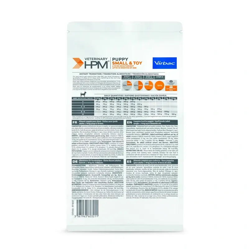 Virbac Veterinary HPM Puppy Small & Toy Dog , 400 g, nourriture pour chien