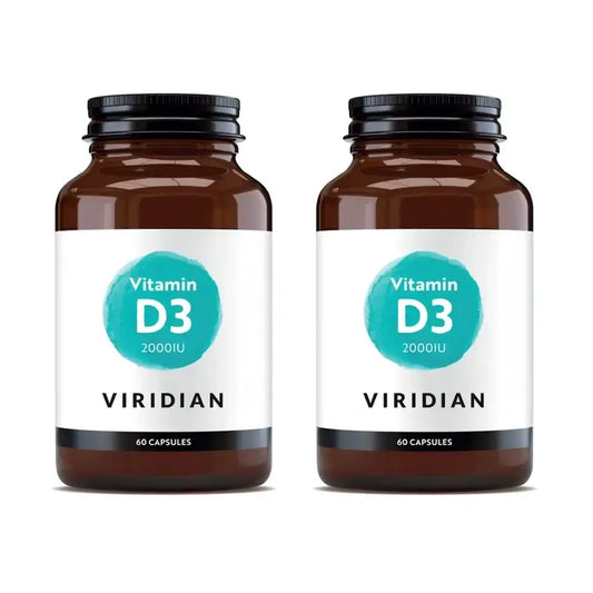 Viridian Vitamine D3 Vegan 2000 Iu, 2X60 Capsules