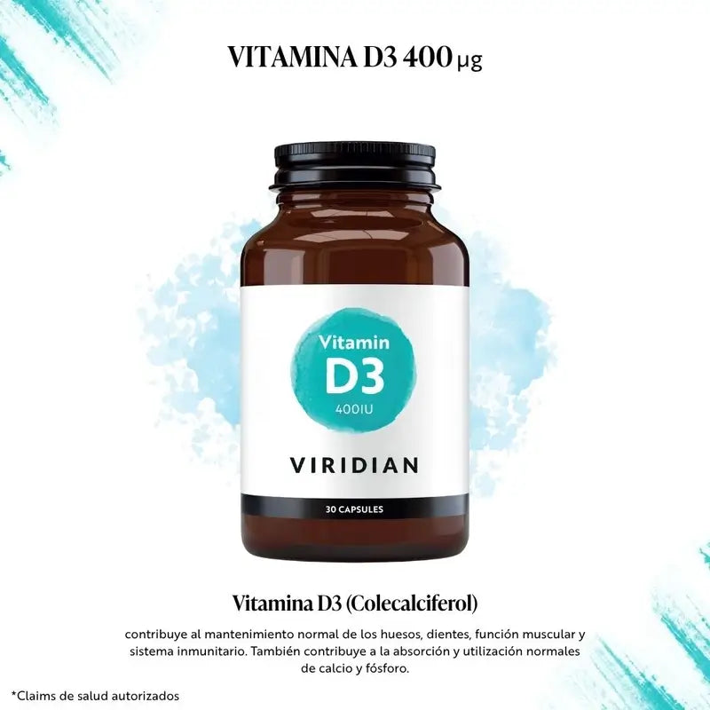 Viridian Vitamine D3 400Ui 30Cap.