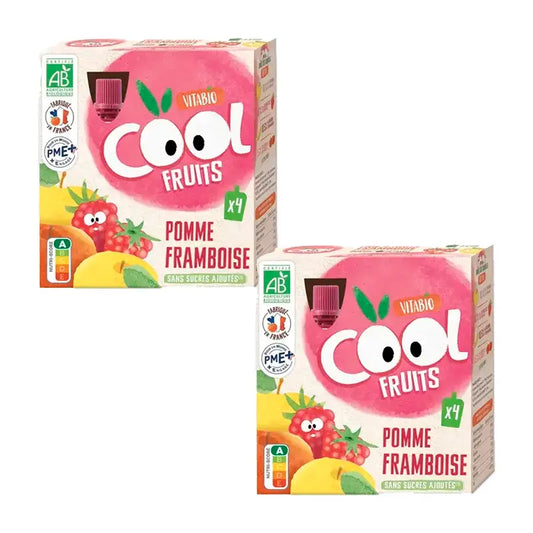 Vitabio Cool Fruits Apple & Raspberry Sachets 90 Gr , 2 x 4 unités