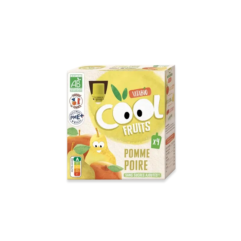 Vitabio Cool Fruits Apple & Pear 90 Gr, 4 unités