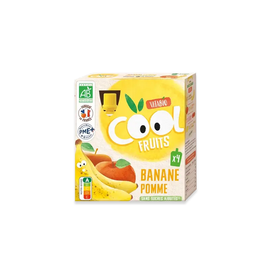 Vitabio Cool Fruits Apple & Banana 90 Gr, 4 unités