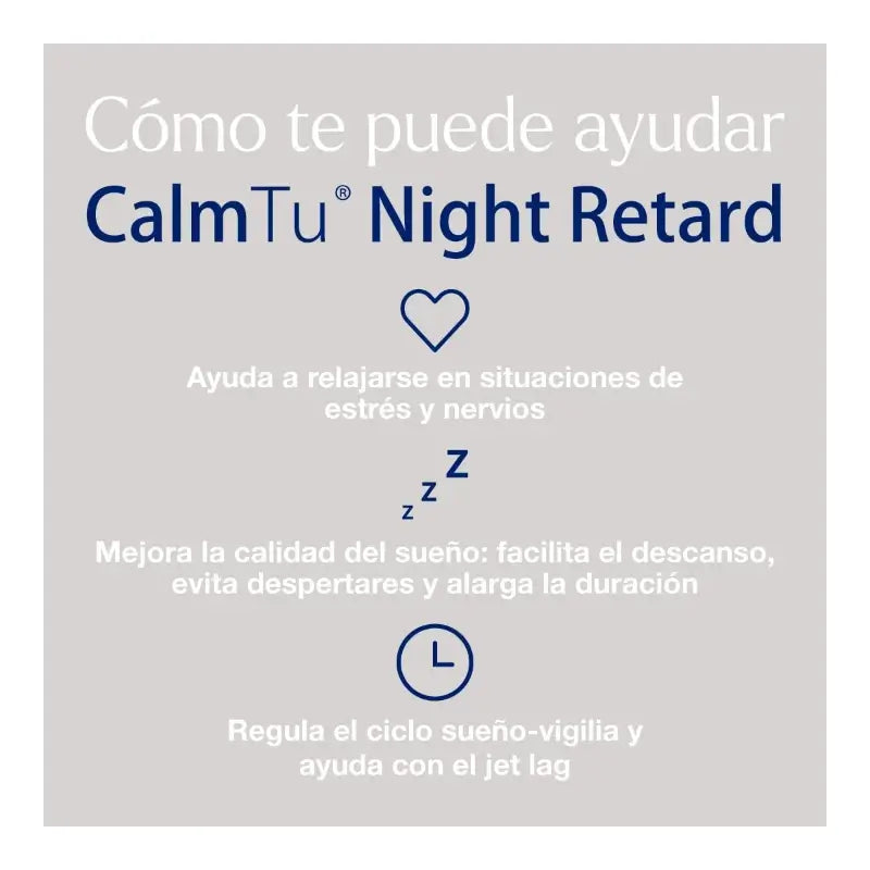 CalmTu Night Retard 30 comprimés - Sommeil continu grâce à la valériane et à la mélatonine