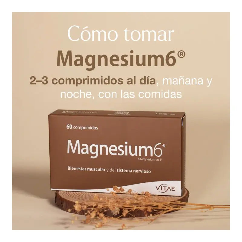 Magnesium6 120 comprimés - Contient 6 sels de magnésium, de la vitamine B6 et de la taurine