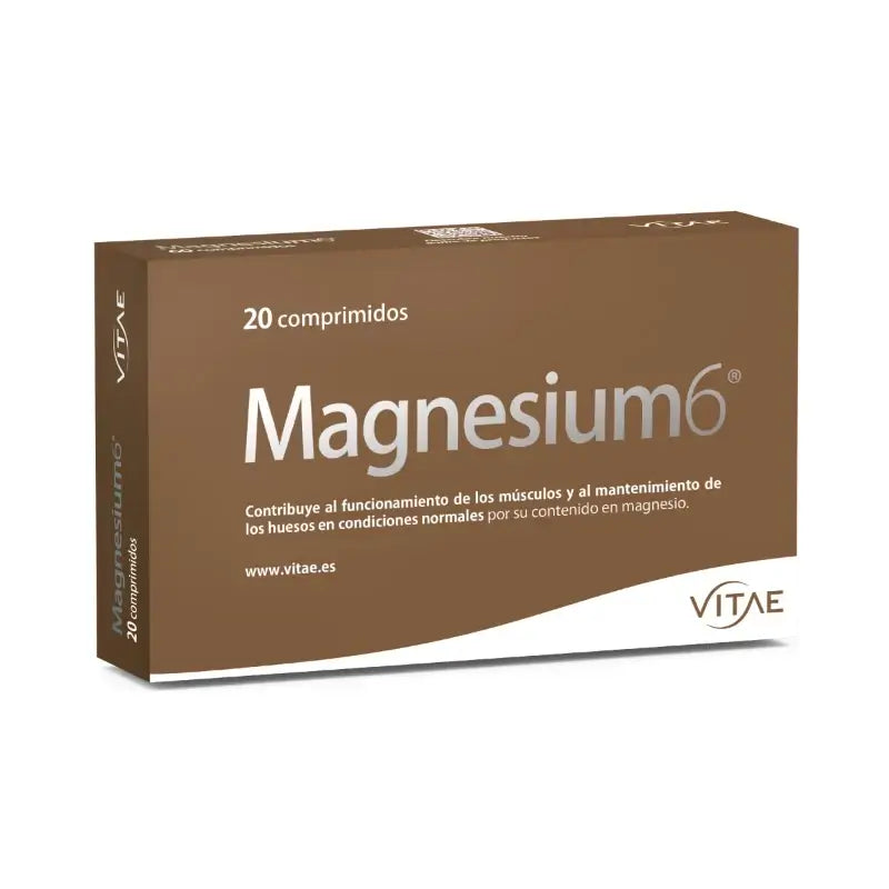 Magnesium6 20 comprimés - Contient 6 sels de magnésium, de la vitamine B6 et de la taurine