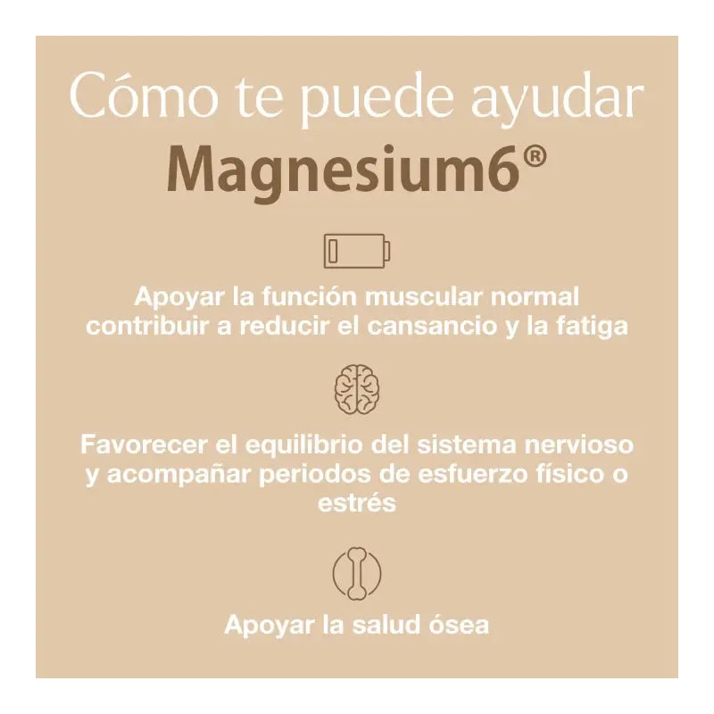 Magnesium6 60 comprimés - Contient 6 sels de magnésium, de la vitamine B6 et de la taurine