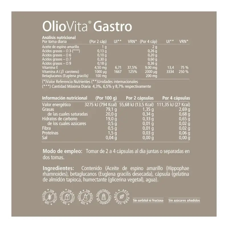 OlioVita Gastro 30 gélules - Soin digestif à l'argousier
