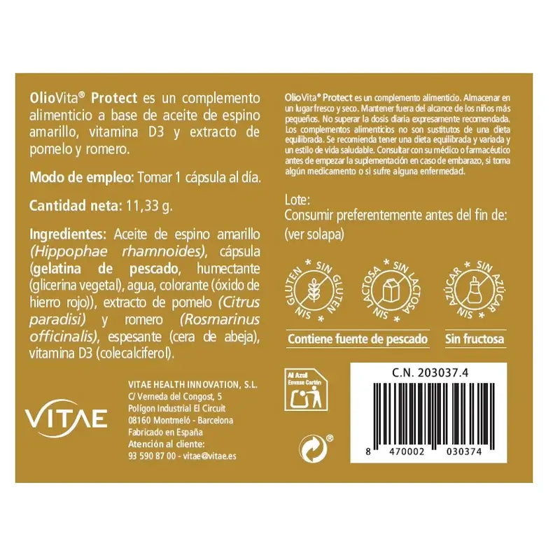 VITAE Oliovita Protect, 15 gélules