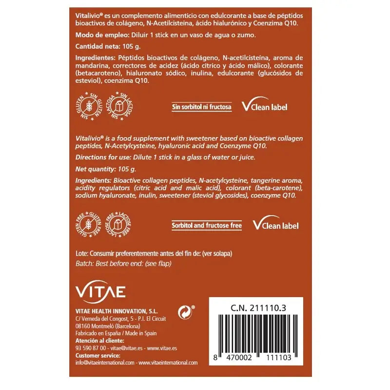 Vitalivio 30 sticks - Récupération articulaire et musculaire grâce à la NAC et au collagène