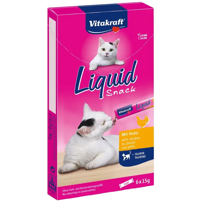Vitakraft Cat Liquid Snack au poulet avec taurine, 11 x 6 unités